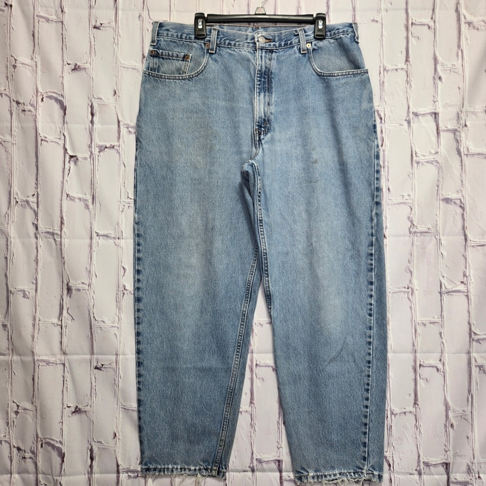 Levis 560 Loose Fit Tapered Leg Jeans Mens 38x30 Light Wash Blue Denim Vintage